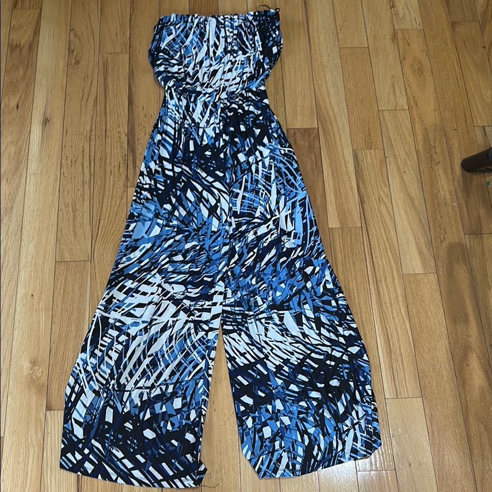 Blue Abstract Women's Jumpsuit